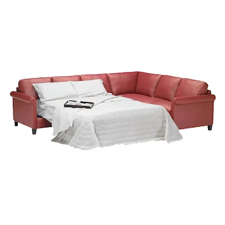 2 Piece Contemporary Sectional Sofa with Sleeper